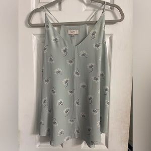 Loft Blue Floral Sleeveless Blouse, Size S